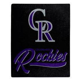 Rockies OFFICIAL MLB "Signature" Raschel Throw Blanket; 50" x 60"