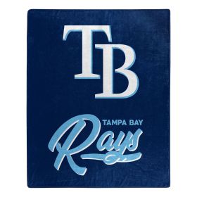 Rays OFFICIAL MLB "Signature" Raschel Throw Blanket; 50" x 60"