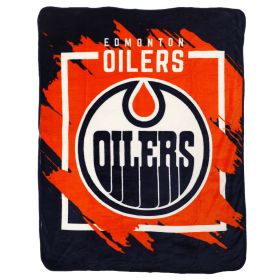 Oilers OFFICIAL NHL "Run" Micro Raschel Throw Blanket; 46" x 60"