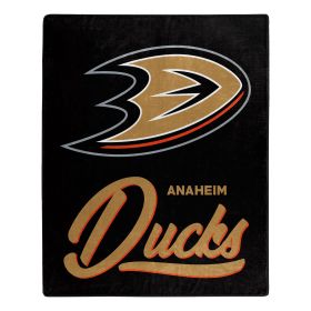 Ducks OFFICIAL NHL "Signature" Raschel Throw Blanket; 50" x 60"