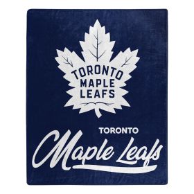 Maple Leafs OFFICIAL NHL "Signature" Raschel Throw Blanket; 50" x 60"