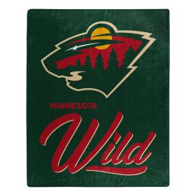Wild OFFICIAL NHL "Signature" Raschel Throw Blanket; 50" x 60"