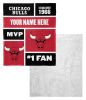 [Personalization Only] OFFICIAL NBA Colorblock Silk Touch Sherpa Throw Blanket - Chicago Bulls