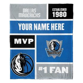 [Personalization Only] OFFICIAL NBA Colorblock Silk Touch Throw Blanket - Dallas Mavericks