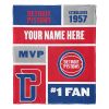 [Personalization Only] OFFICIAL NBA Colorblock Silk Touch Throw Blanket - Detroit Pistons