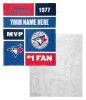 [Personalization Only] OFFICIAL MLB Colorblock Personalized Silk Touch Sherpa Throw Blanket - Blue Jays