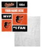 [Personalization Only] OFFICIAL MLB Colorblock Personalized Silk Touch Sherpa Throw Blanket - Orioles