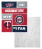 [Personalization Only] OFFICIAL MLB Colorblock Personalized Silk Touch Sherpa Throw Blanket - Twins