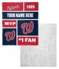 [Personalization Only] OFFICIAL MLB Colorblock Personalized Silk Touch Sherpa Throw Blanket - Nationals
