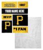 [Personalization Only] OFFICIAL MLB Colorblock Personalized Silk Touch Sherpa Throw Blanket - Pirates