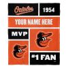 [Personalization Only] OFFICIAL MLB Colorblock Personalized Silk Touch Throw Blanket - Orioles