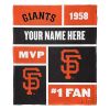 [Personalization Only] OFFICIAL MLB Colorblock Personalized Silk Touch Throw Blanket - SF Giants