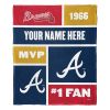 [Personalization Only] OFFICIAL MLB Colorblock Personalized Silk Touch Throw Blanket - Braves