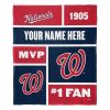 [Personalization Only] OFFICIAL MLB Colorblock Personalized Silk Touch Throw Blanket - Nationals