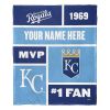 [Personalization Only] OFFICIAL MLB Colorblock Personalized Silk Touch Throw Blanket - Royals