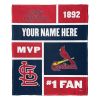 [Personalization Only] OFFICIAL MLB Colorblock Personalized Silk Touch Throw Blanket - Cardinals