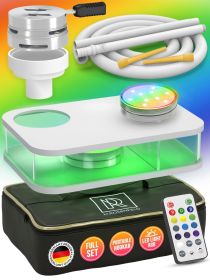 Portable White Hookah Set With Everything And Bag Premium White Small Hookah Set For Travel Flat Hookah Box Hookah Set With Charcoal Holder Trave