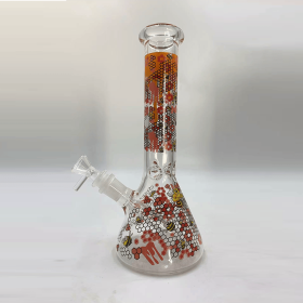 Honeycomb pattern Glass Beaker Bong Daisy Water Pipes Downstem Perc Dab Rigs Heady Smoking Pipe Oil Rig Bubbler Dry Herb Hookah Accessory