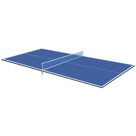 8ft Blue Mid-Size Table Tennis Table Foldable & Portable Ping Pong Table for Indoor Games