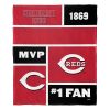 [Personalization Only] OFFICIAL MLB Colorblock Personalized Silk Touch Throw Blanket - Reds