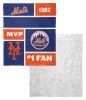 [Personalization Only] OFFICIAL MLB Colorblock Personalized Silk Touch Sherpa Throw Blanket - Mets