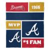 [Personalization Only] OFFICIAL MLB Colorblock Personalized Silk Touch Throw Blanket - Braves