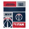 [Personalization Only] OFFICIAL NBA Colorblock Silk Touch Sherpa Throw Blanket - Washington Wizards