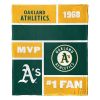 [Personalization Only] OFFICIAL MLB Colorblock Personalized Silk Touch Throw Blanket - Athletics