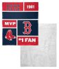 [Personalization Only] OFFICIAL MLB Colorblock Personalized Silk Touch Sherpa Throw Blanket - Red Sox