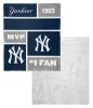 [Personalization Only] OFFICIAL MLB Colorblock Personalized Silk Touch Sherpa Throw Blanket - Yankees