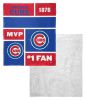 [Personalization Only] OFFICIAL MLB Colorblock Personalized Silk Touch Sherpa Throw Blanket - Cubs