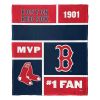 [Personalization Only] OFFICIAL MLB Colorblock Personalized Silk Touch Throw Blanket - Red Sox
