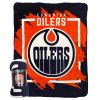 Oilers OFFICIAL NHL "Run" Micro Raschel Throw Blanket; 46" x 60"