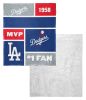 [Personalization Only] OFFICIAL MLB Colorblock Personalized Silk Touch Sherpa Throw Blanket - Dodgers