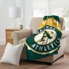 ATHLETICS OFFICIAL MLB "Walk off" Micro Raschel Throw Blanket; 46" x 60"