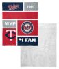 [Personalization Only] OFFICIAL MLB Colorblock Personalized Silk Touch Sherpa Throw Blanket - Twins