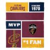 [Personalization Only] OFFICIAL NBA Colorblock Silk Touch Throw Blanket - Cleveland Cavaliers