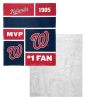 [Personalization Only] OFFICIAL MLB Colorblock Personalized Silk Touch Sherpa Throw Blanket - Nationals