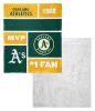 [Personalization Only] OFFICIAL MLB Colorblock Personalized Silk Touch Sherpa Throw Blanket - Athletics
