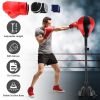 Punching Bag with Stand Free Standing Boxing Ball for Adults 43.3-63in Height Adjustable Boxing Bag with Gloves Wrist Sleeves Stable Suction Base