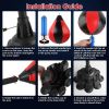Punching Bag with Stand Free Standing Boxing Ball for Adults 43.3-63in Height Adjustable Boxing Bag with Gloves Wrist Sleeves Stable Suction Base