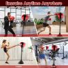 Punching Bag with Stand Free Standing Boxing Ball for Adults 43.3-63in Height Adjustable Boxing Bag with Gloves Wrist Sleeves Stable Suction Base