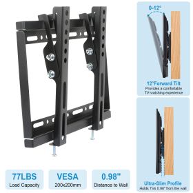 TV Wall Mount Bracket Tilt For 13in-42in LED LCD PLASMA Flat TV VESA 200x200mm (Color: Black)