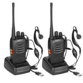 2 X Baofeng BF-888S Walkie Talkies Two Way Radio UHF 16CH 400-470MHZ Long Range (Color: Black)
