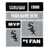 [Personalization Only] OFFICIAL MLB Colorblock Personalized Silk Touch Throw Blanket - White Sox