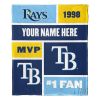 [Personalization Only] OFFICIAL MLB Colorblock Personalized Silk Touch Throw Blanket - Rays