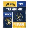 [Personalization Only] OFFICIAL MLB Colorblock Personalized Silk Touch Throw Blanket - Brewers