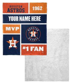 [Personalization Only] OFFICIAL MLB Colorblock Personalized Silk Touch Throw Blanket - Astros (Type: Personalization Only)