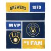 [Personalization Only] OFFICIAL MLB Colorblock Personalized Silk Touch Throw Blanket - Brewers