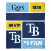 [Personalization Only] OFFICIAL MLB Colorblock Personalized Silk Touch Throw Blanket - Rays